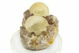 Botryoidal Green Fluorite Balls on Amethyst - India #243828-1